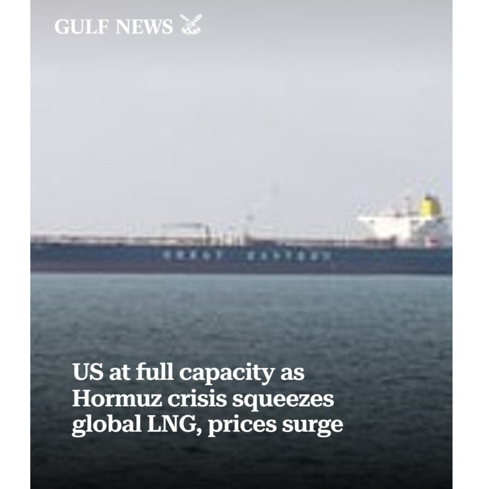 US at full capacity as Hormuz crisis squeezes global LNG, prices surge