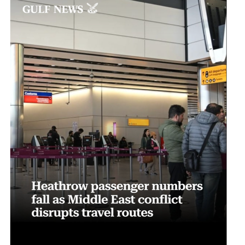 Heathrow passenger numbers fall as Middle East conflict disrupts travel routes