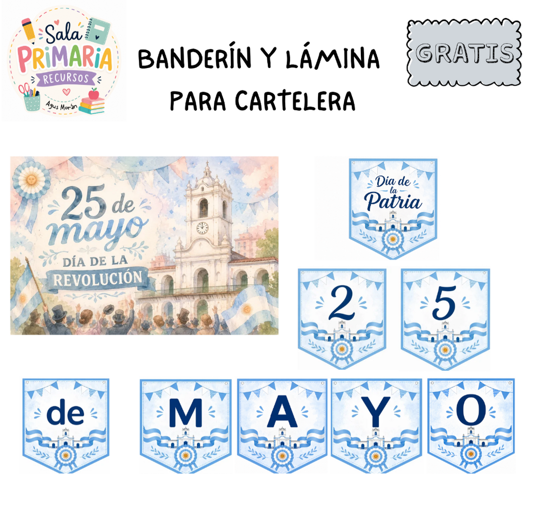 25 de mayo bander&iacute;n y l&aacute;mina