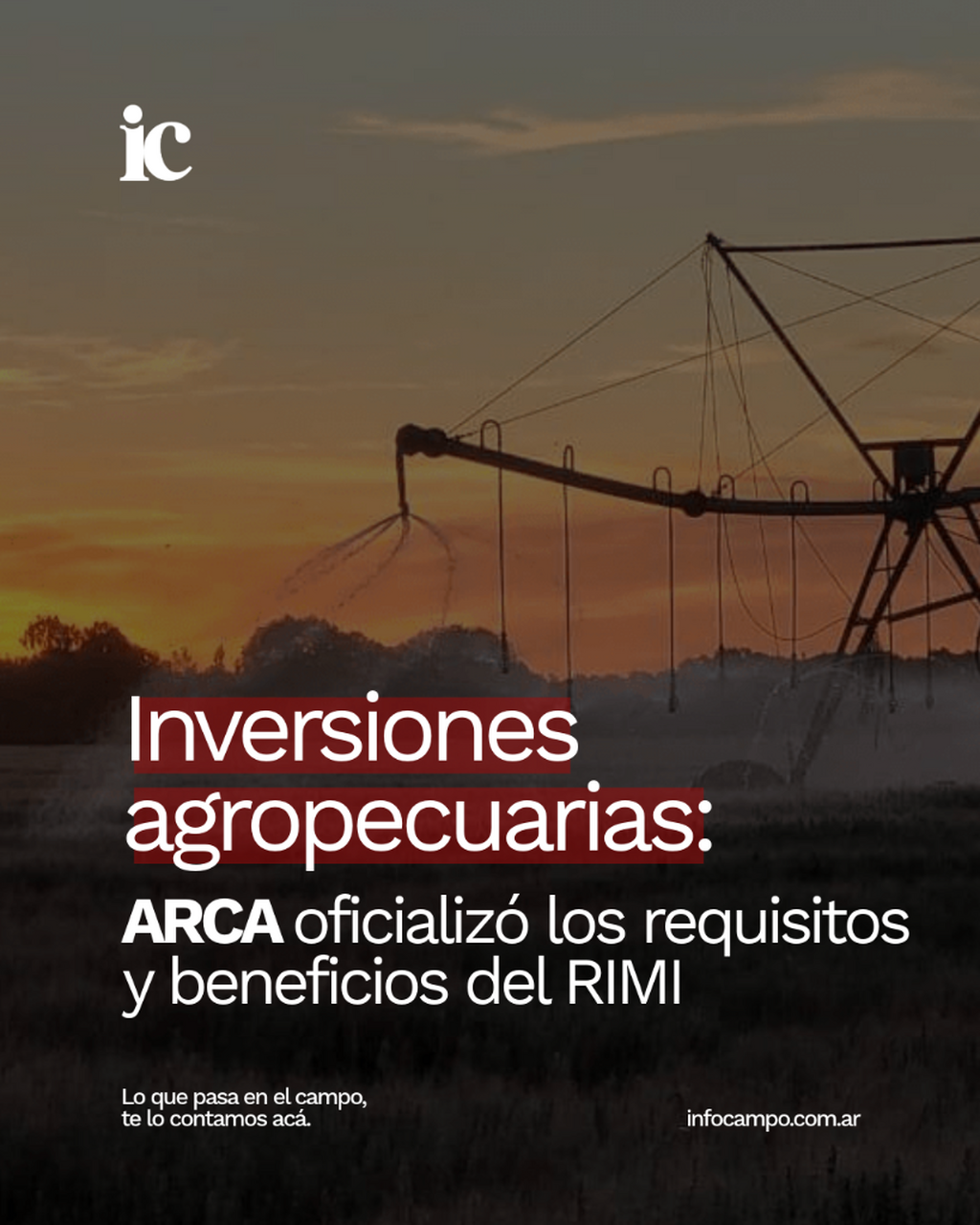 Inversiones agropecuarias: ARCA oficializ&oacute; los requisitos y beneficios del RIMI | Infocampo