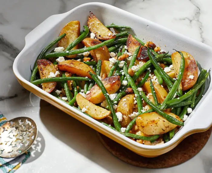 Lemon Potatoes with Beans and Feta