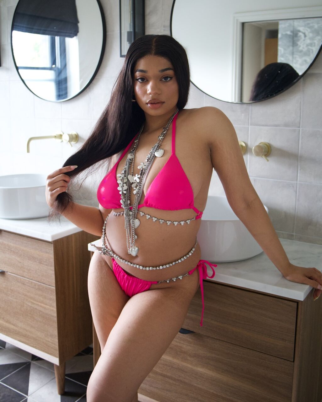Ann Summers Beachy Bombshell Tie Side Cheekini Bikini Bottom - Pink