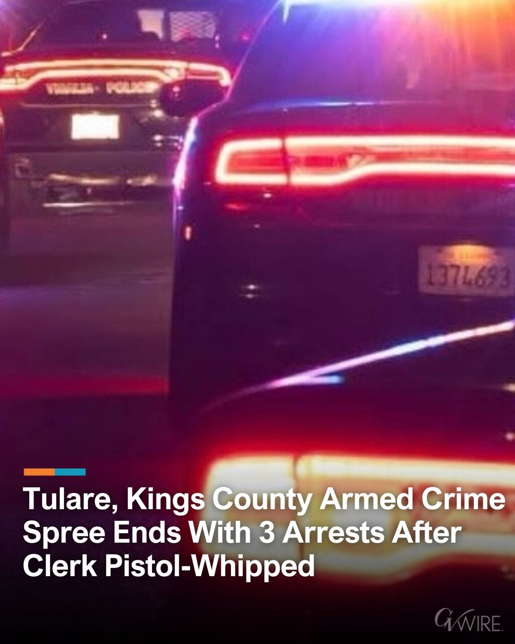 Tulare, Kings County Armed Crime Spree Ends With 3 Arrests After Clerk Pistol-Whipped