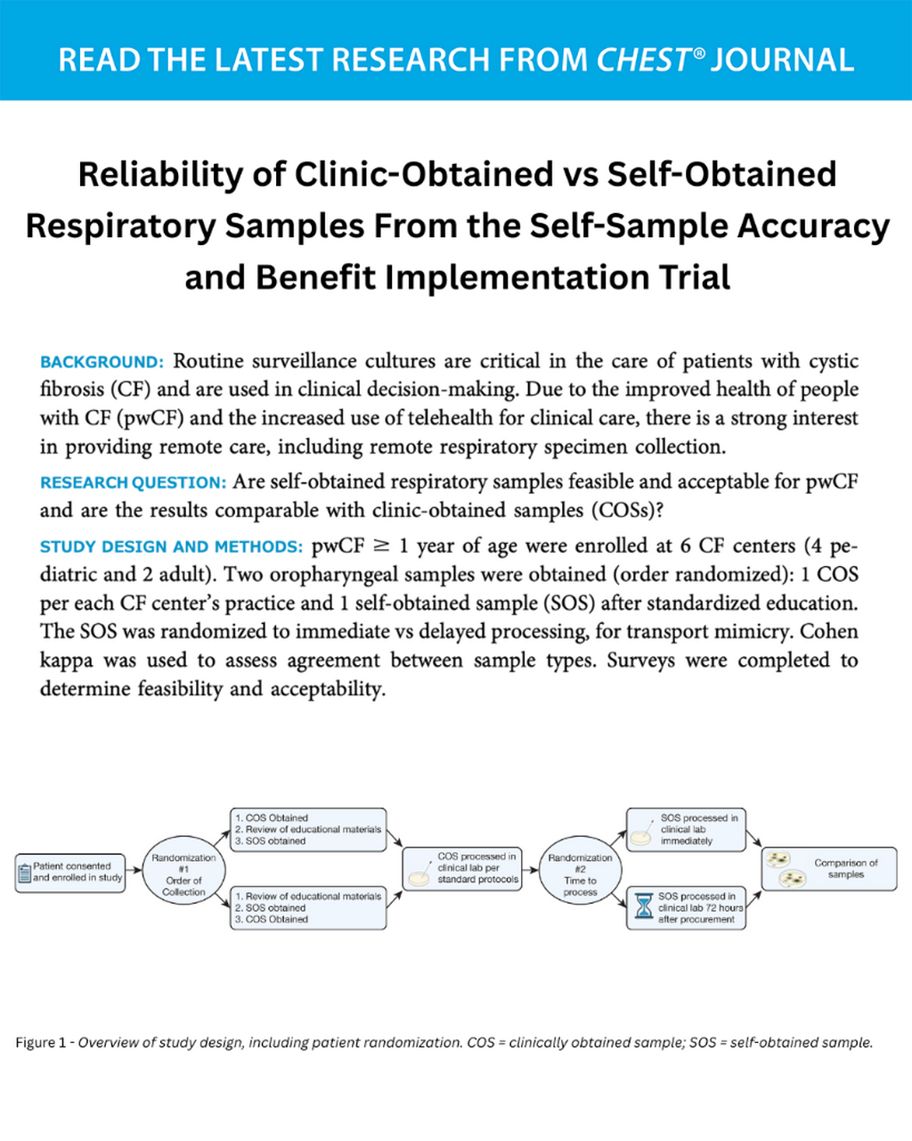 Reliability of Clinic-Obtained vs Self-Obtained Respiratory Samples From the Self-Sample Accuracy and Benefit Implementation Trial (S2wAB-IT) - June 1
