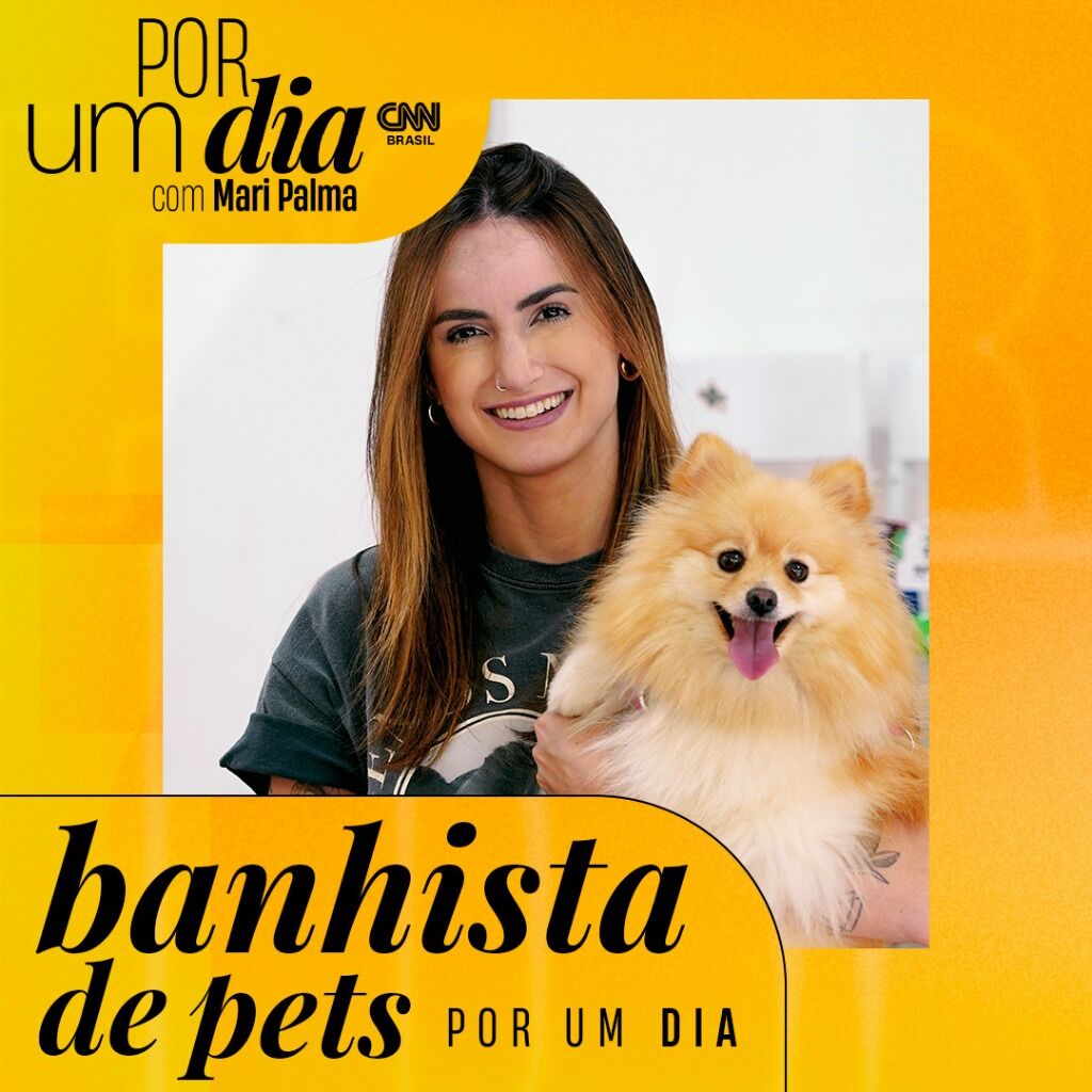 Mari Palma d&aacute; banho em pets 