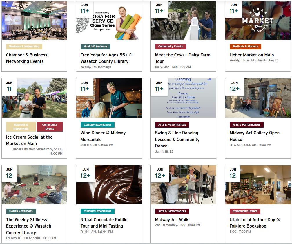 Upcoming Events in Heber Valley, Utah