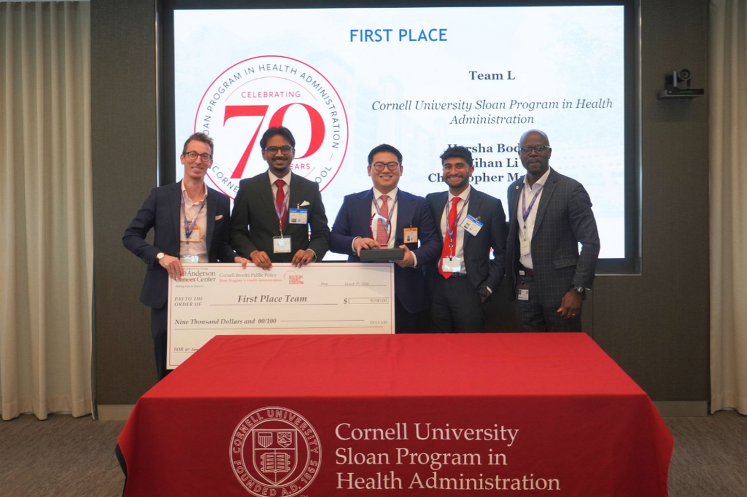 Cornell Sloan team wins first place at national healthcare case competition
