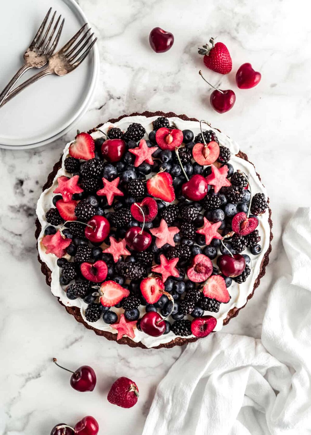Easy Fruit Pizza with Brownie Crust