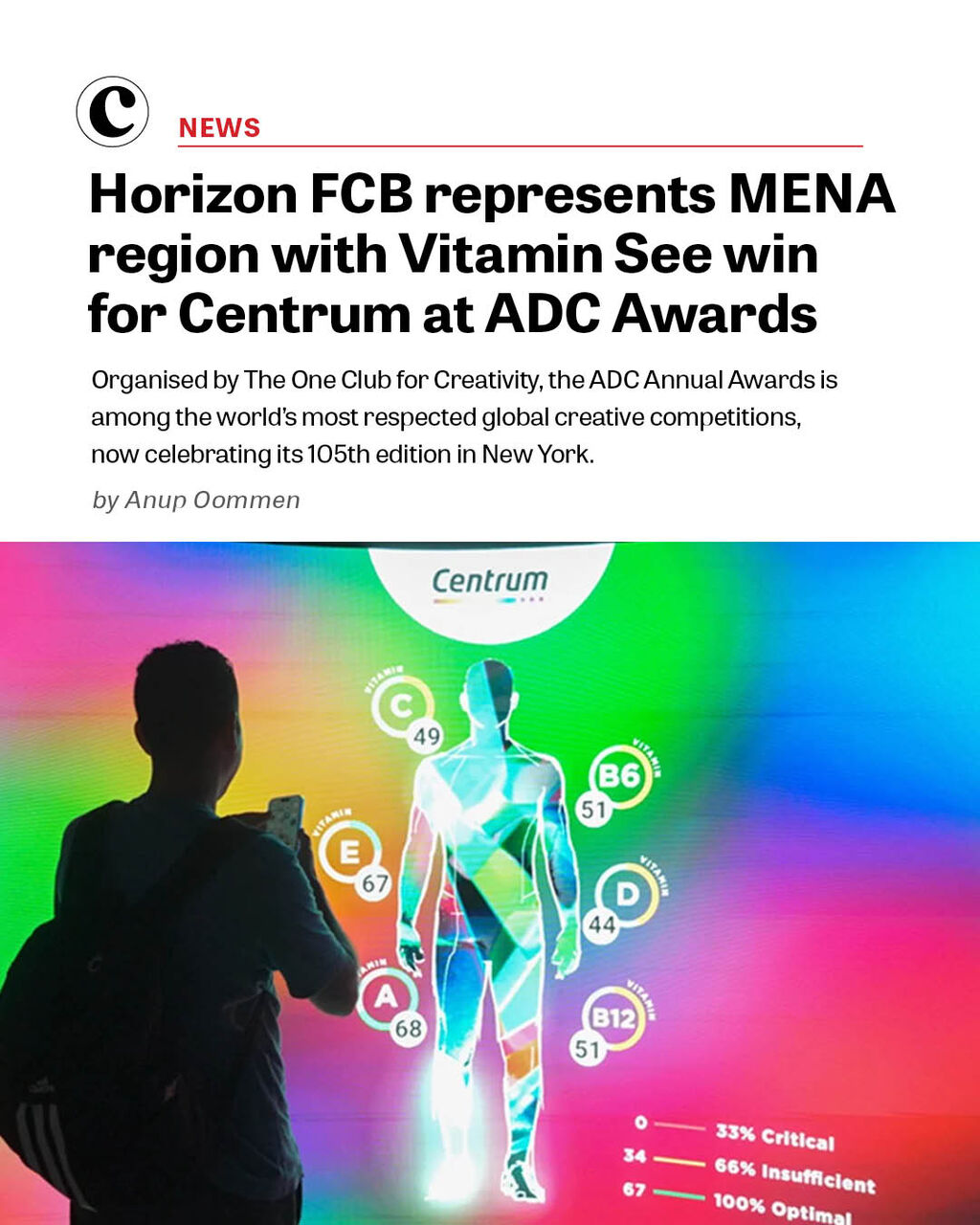 Horizon FCB represents MENA region with win at ADC Awards