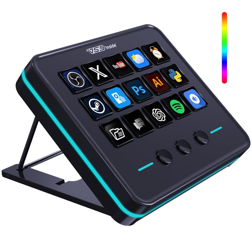 VSDINSIDE Macro Keypad, Stream Controller Deck Gaming Streaming Shortcut Keyb...