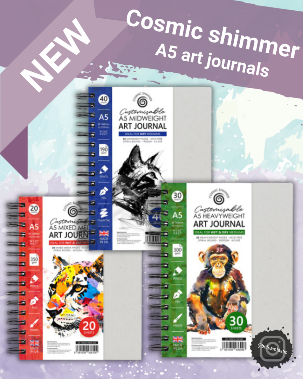 Cosmic shimmer art journals