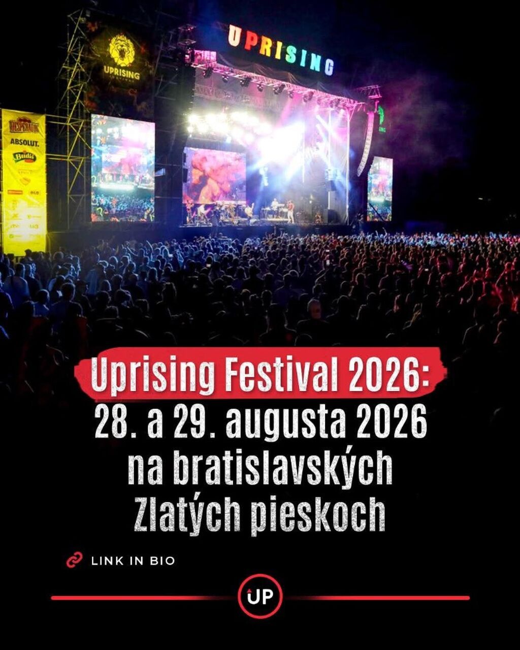 Uprising Festival 2026: 28. a 29. augusta 2026 na bratislavsk&yacute;ch Zlat&yacute;ch pieskoch