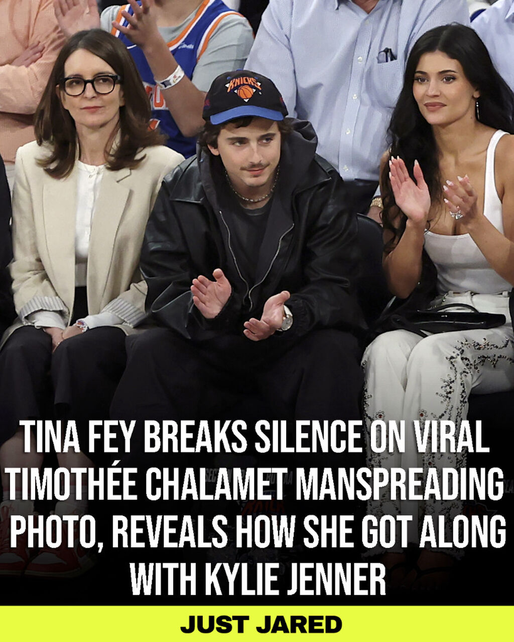 Tina Fey Breaks Silence on That Timothee Chalamet Manspreading Photo, Reveals If They Have Any Beef After Knicks Game