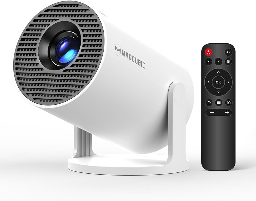 Magcubic Mini Projector with WiFi and Bluetooth, 4K Support Smart Portable Projector, Small Proyector with 200ANSl & AutoKeystone, 180&deg; Rotation HY300Pro Video Proyector for Bedroom, Movie, Outdoor