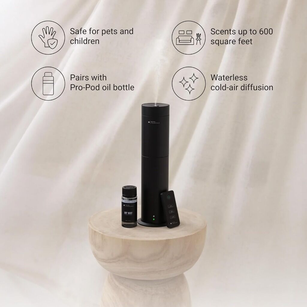 Hotel Collection-Studio Pro Essential Oil Diffuser-600 sq ft Coverage-Cordless & Portable with Remote-Cold-Air Diffusion Technology Plus Oil-My Way Pro-Pod-Aromatherapy Essential Fragrance Oil
