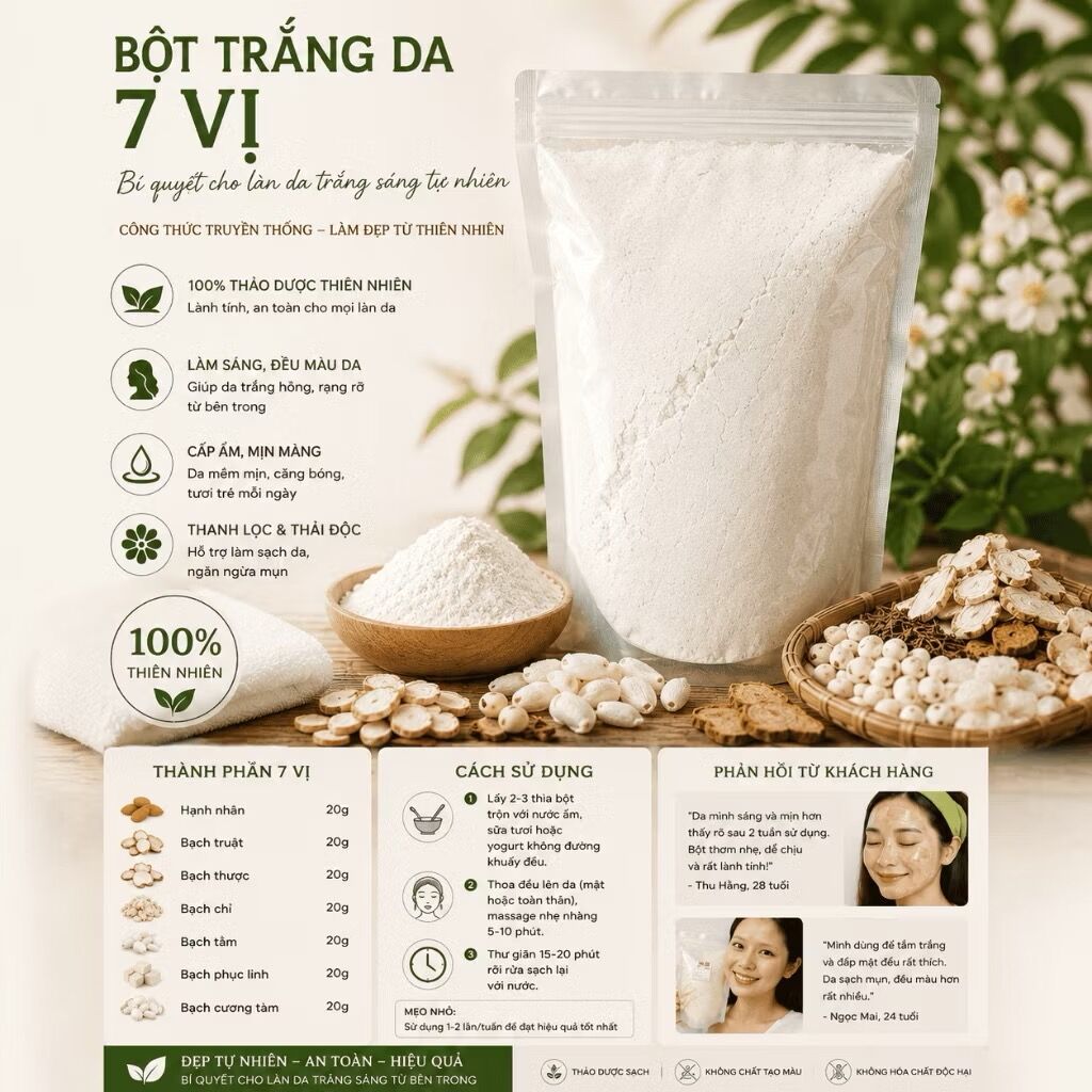 Bột tắm trắng da thất bạch