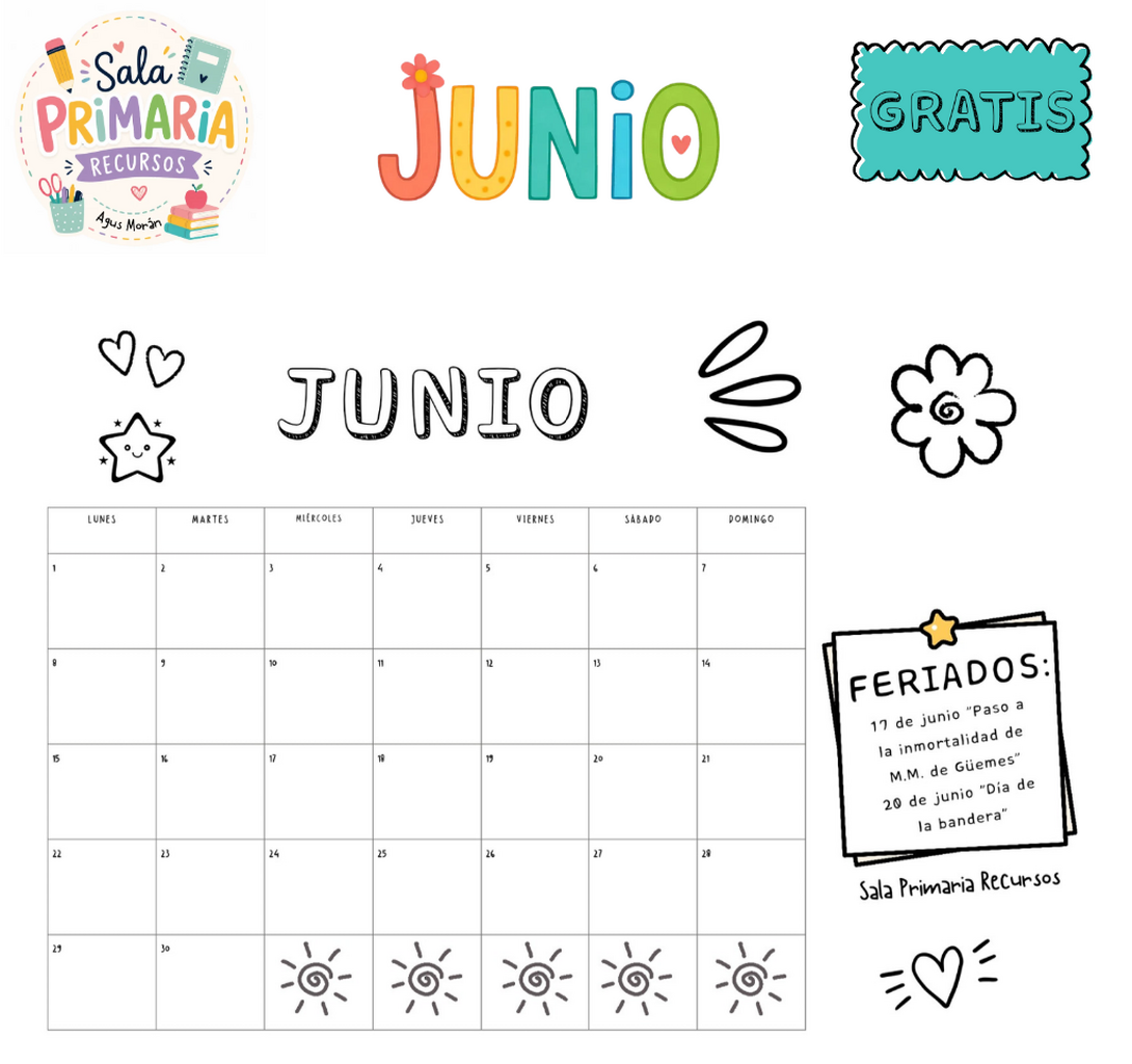 CALENDARIO JUNIO