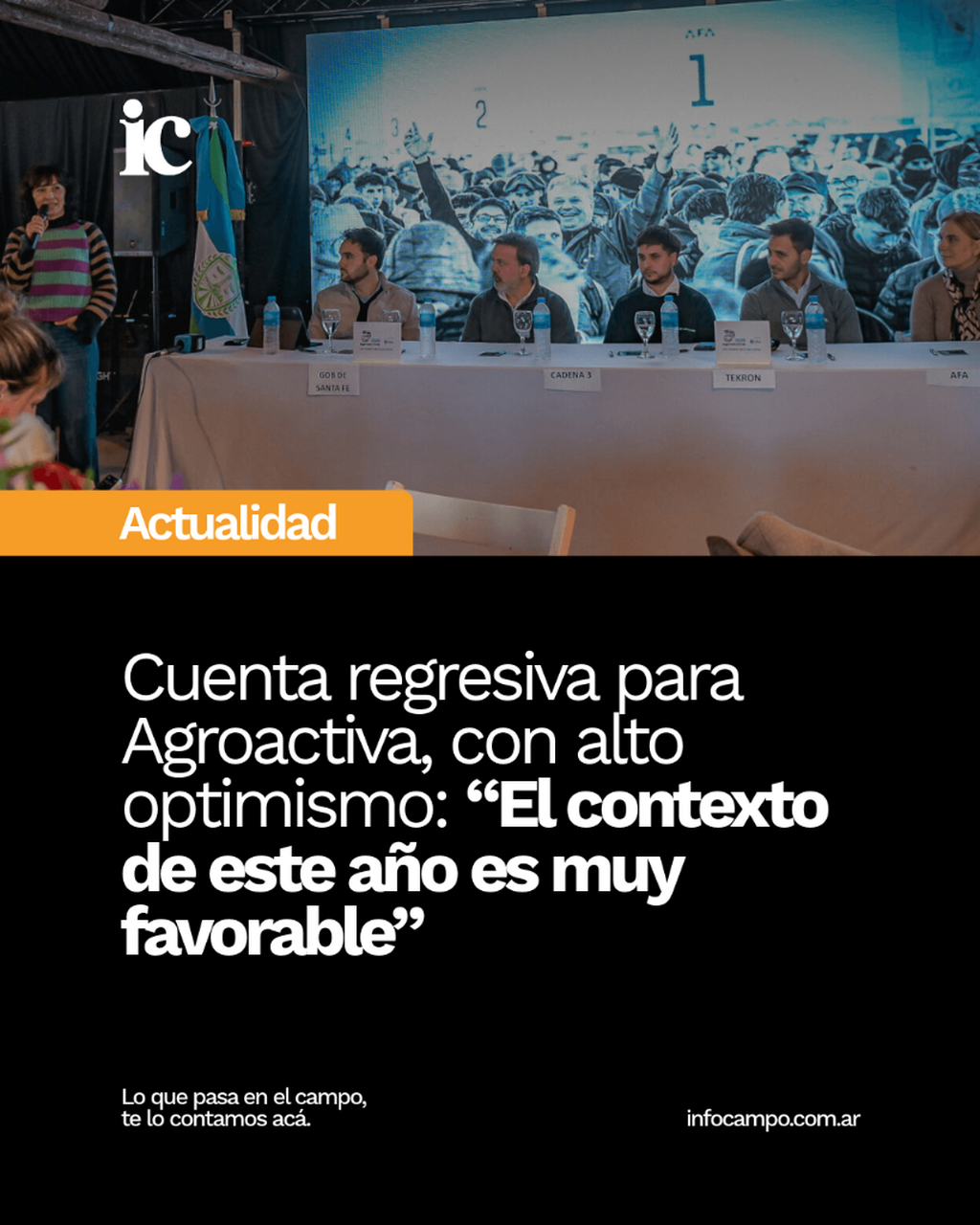 Cuenta regresiva para Agroactiva, con alto optimismo: &ldquo;El contexto de este a&ntilde;o es muy favorable&rdquo; | Infocampo
