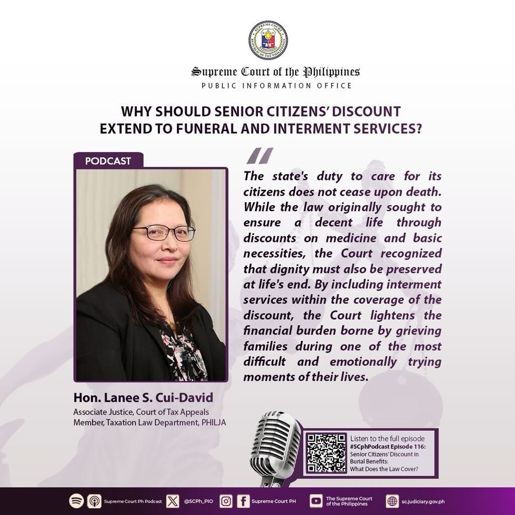 EPISODE 116: Senior Citizens&rsquo; Discount in Burial Benefits: What Does the Law Cover?