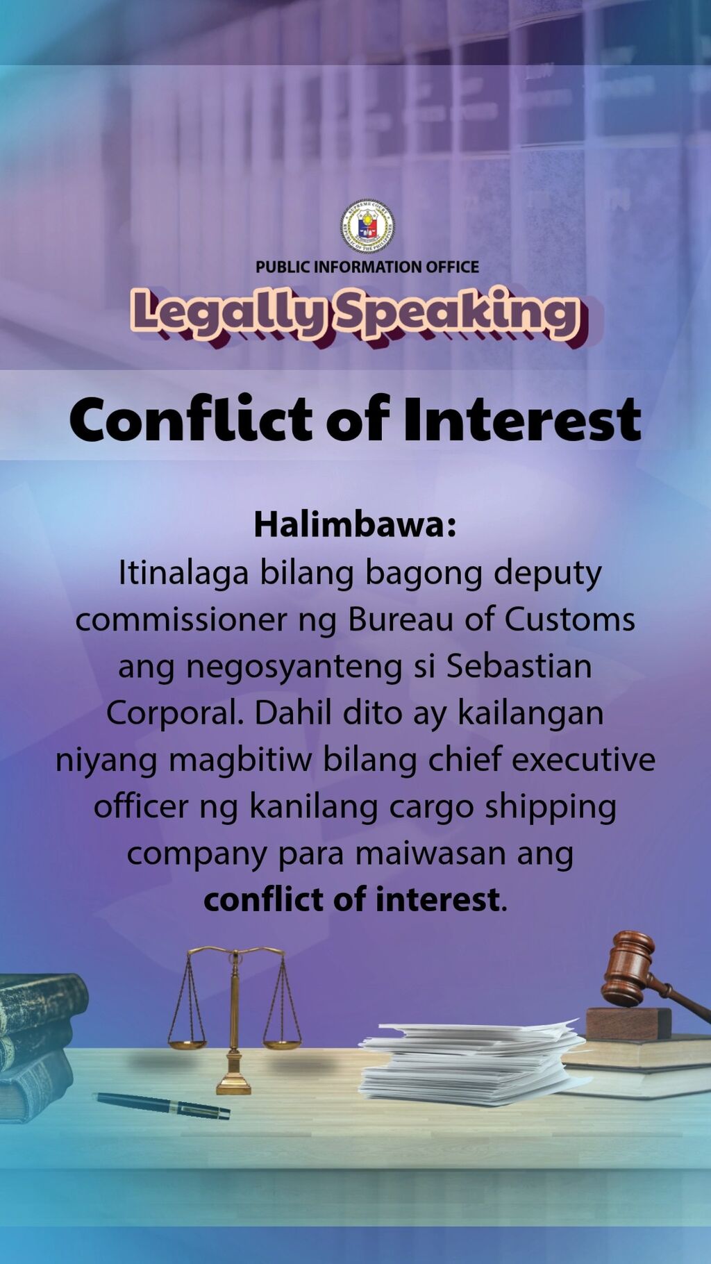 #SCphLegallySpeaking "Conflict of Interest"