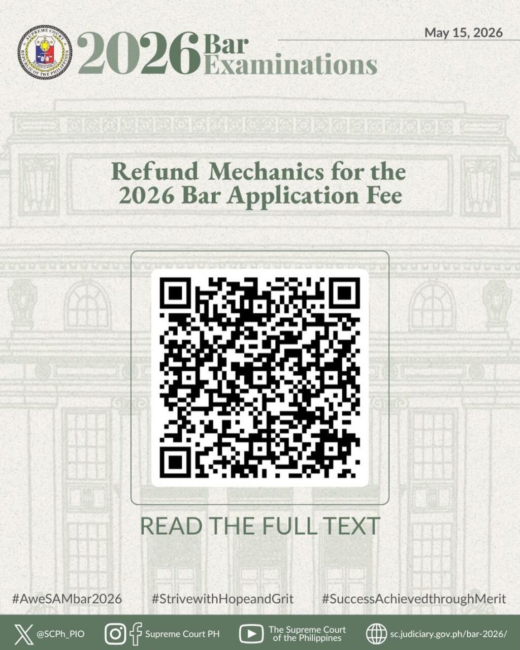 2026 Bar Notice dated May 15, 2026