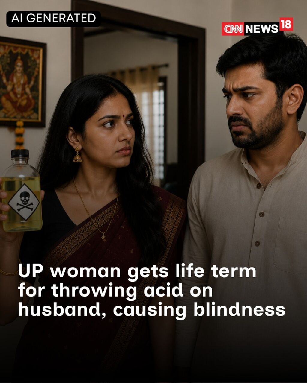 UP woman gets life term for throwing acid on husband, causing blindness