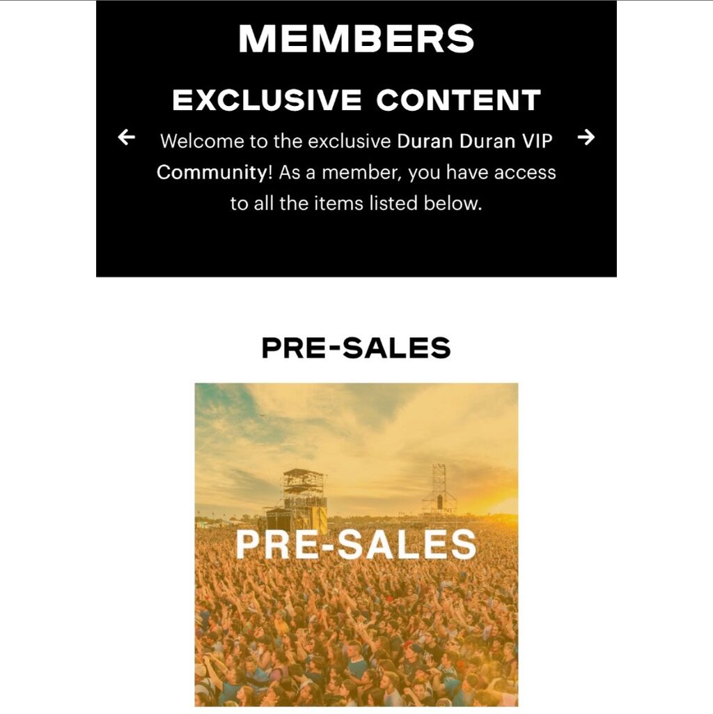 Duran Duran VIP Community!