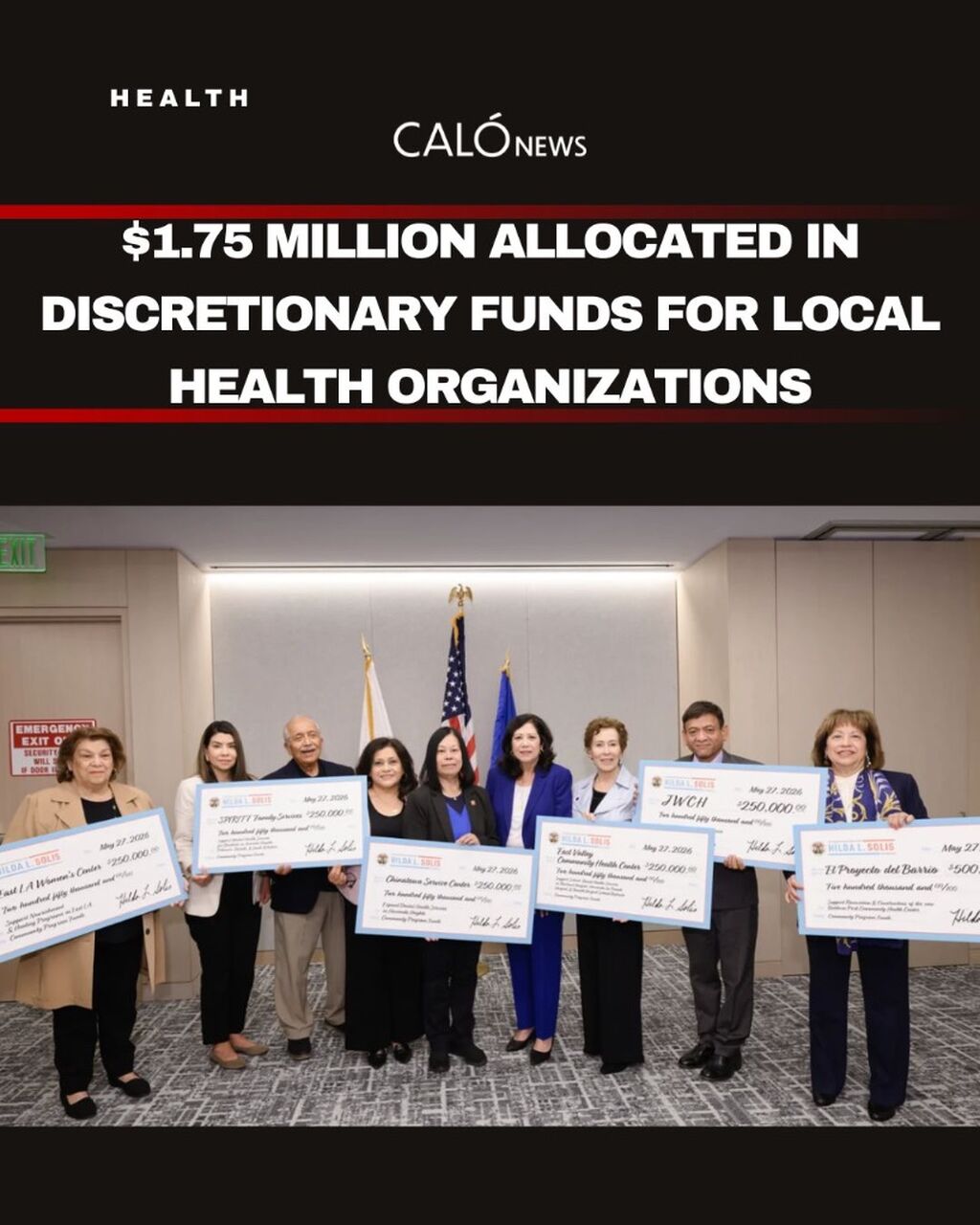 $1.75 million allocated in discretionary funds for local health organizations