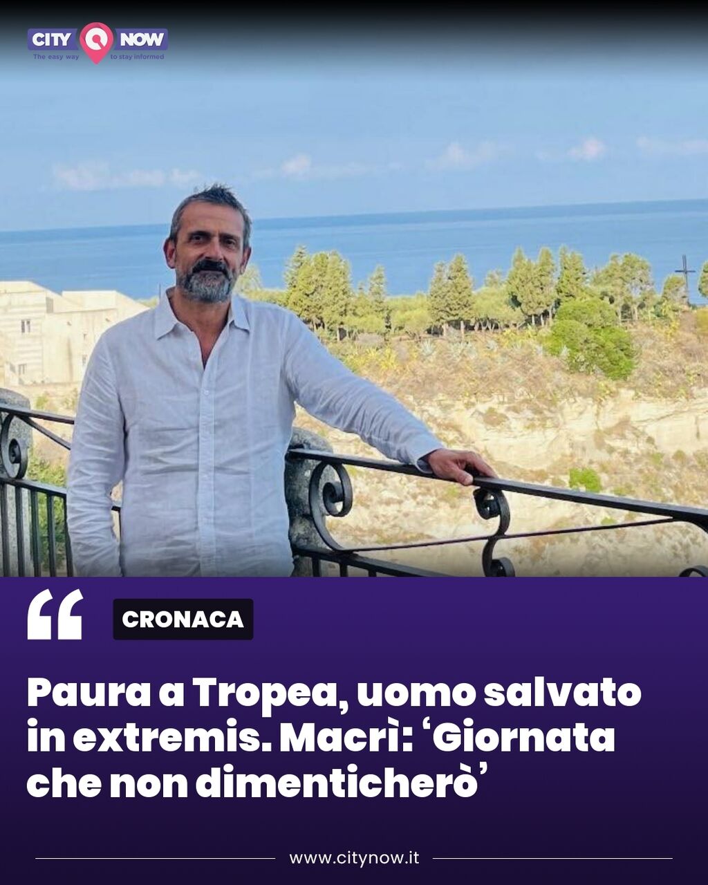 Paura a Tropea, uomo salvato in extremis. Macr&igrave;: &lsquo;Giornata che non dimenticher&ograve;&rsquo;