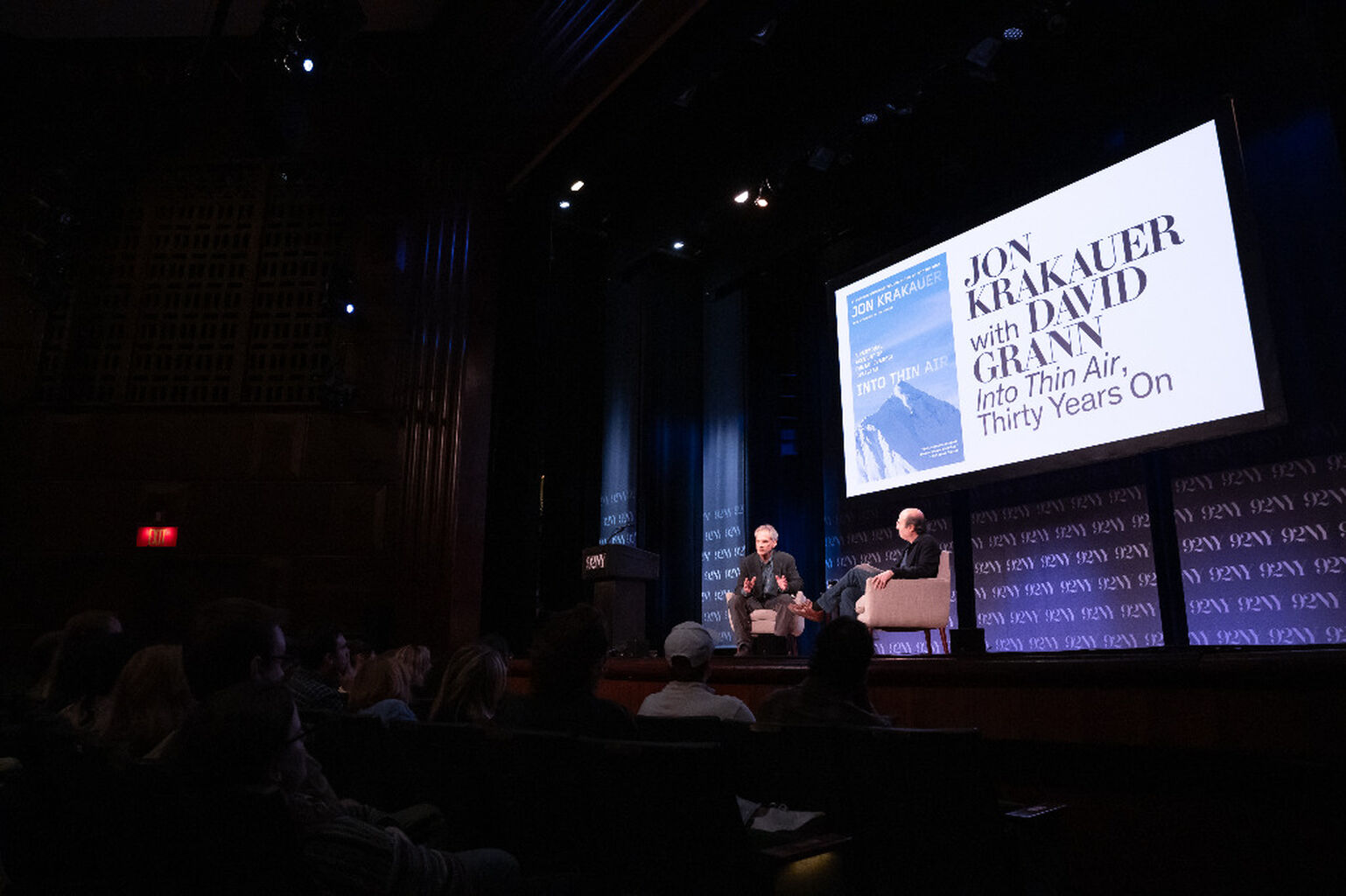JK and david grann at the 92Y