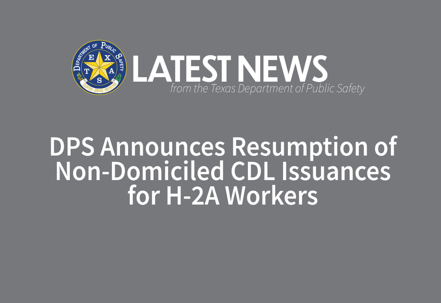 resumption of H2A worker nondom CDLs
