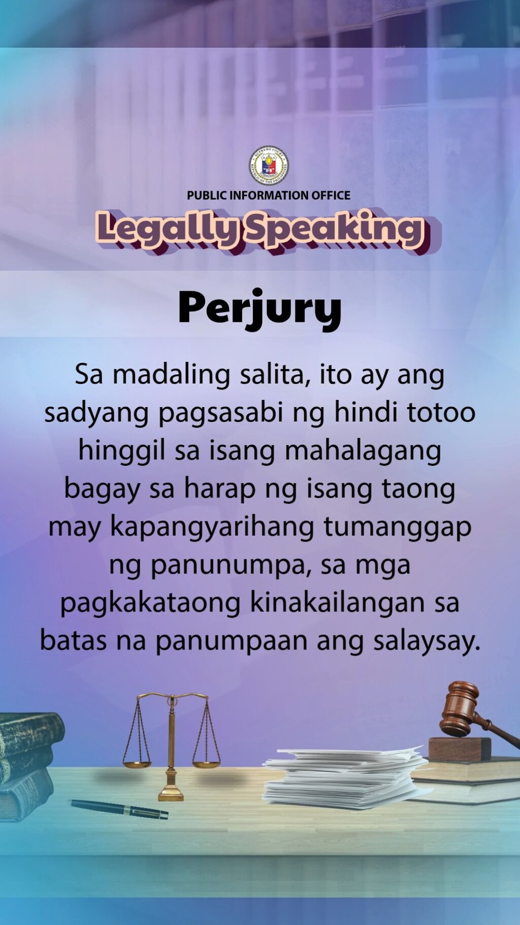 #SCphLegallySpeaking "Perjury"