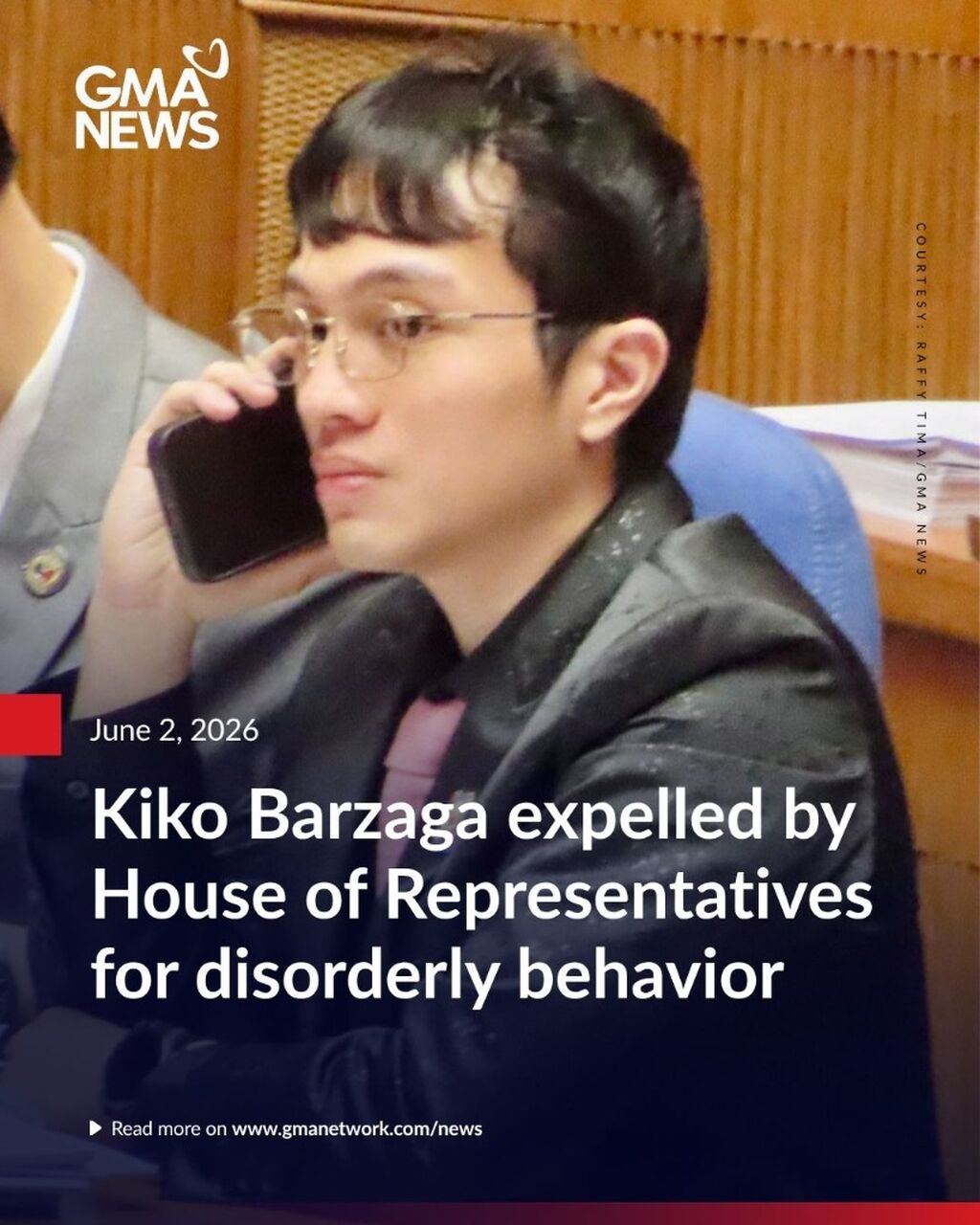 Kiko Barzaga expelled by House of Representatives for disorderly behavior
