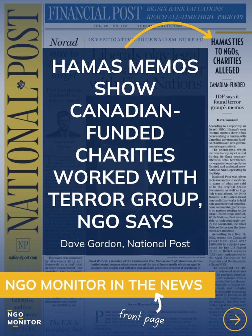 Hamas memos show Canadian-funded charities worked with terror group, NGO says