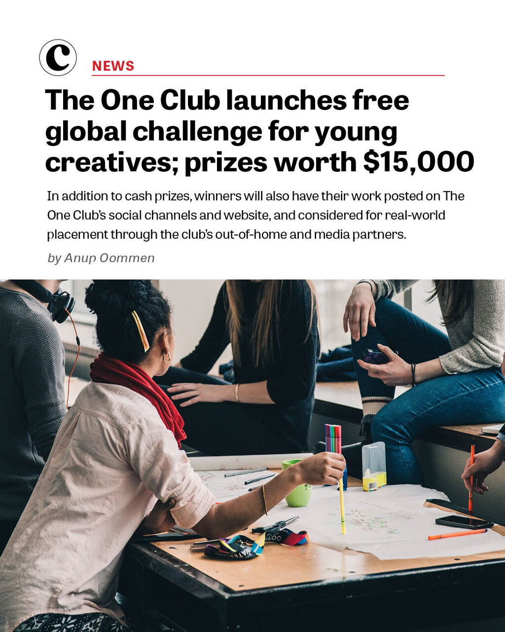 The One Club launches free global challenge for young creatives; prizes worth $15,000