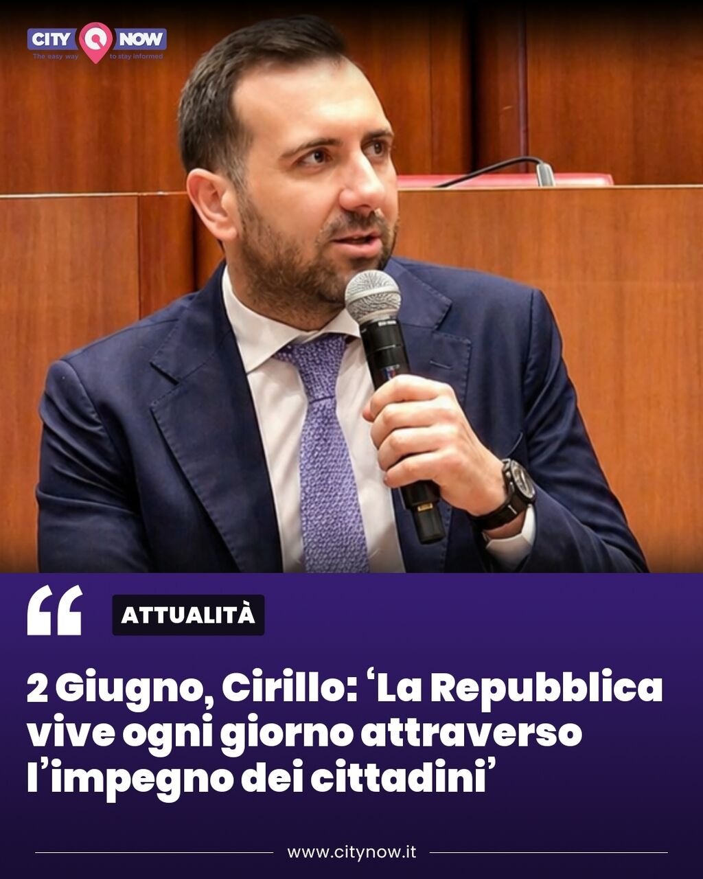 2 Giugno, Cirillo: &lsquo;La Repubblica vive ogni giorno attraverso l&rsquo;impegno dei cittadini&rsquo;