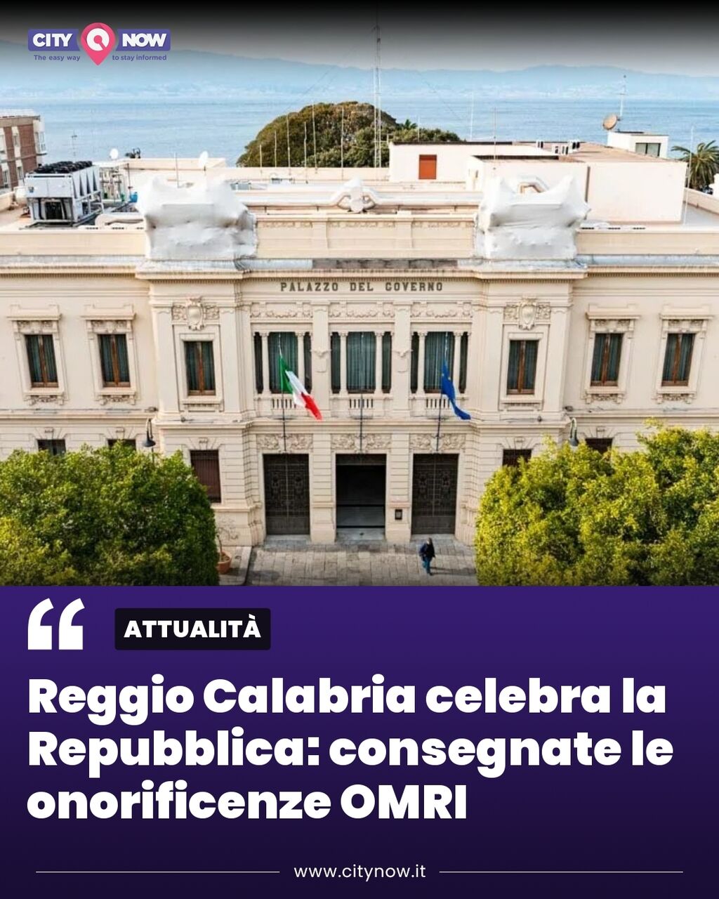 Reggio Calabria celebra la Repubblica: consegnate le onorificenze OMRI