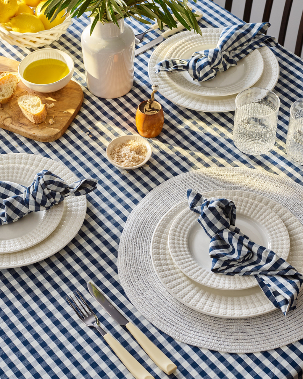Tablescape Navy Gingham