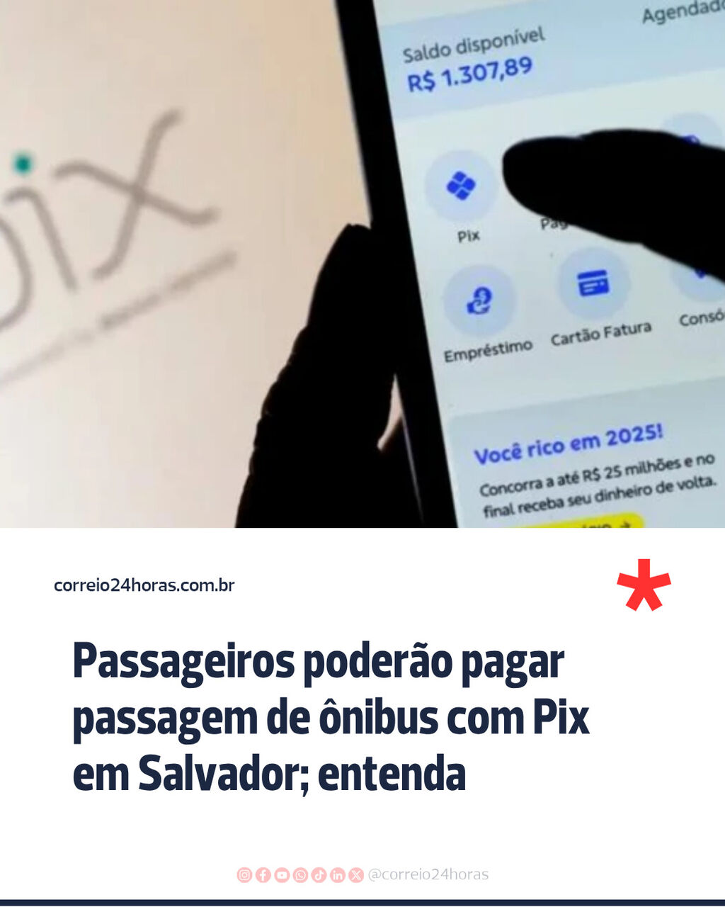 Passageiros poder&atilde;o pagar passagem de &ocirc;nibus com Pix em Salvador; entenda