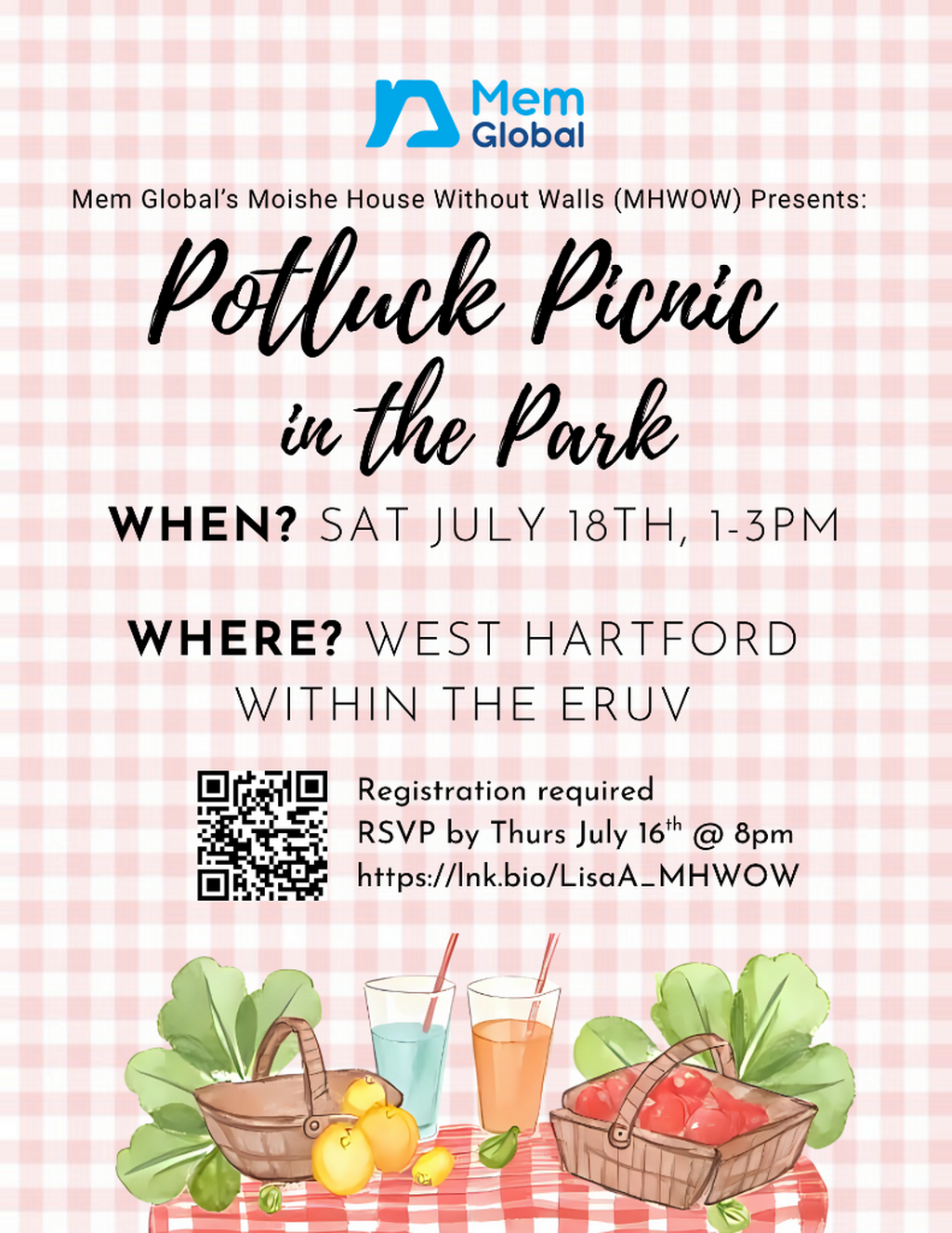 Past Event - Shab Day July 18th 2026 - Potluck Picnic in the Park