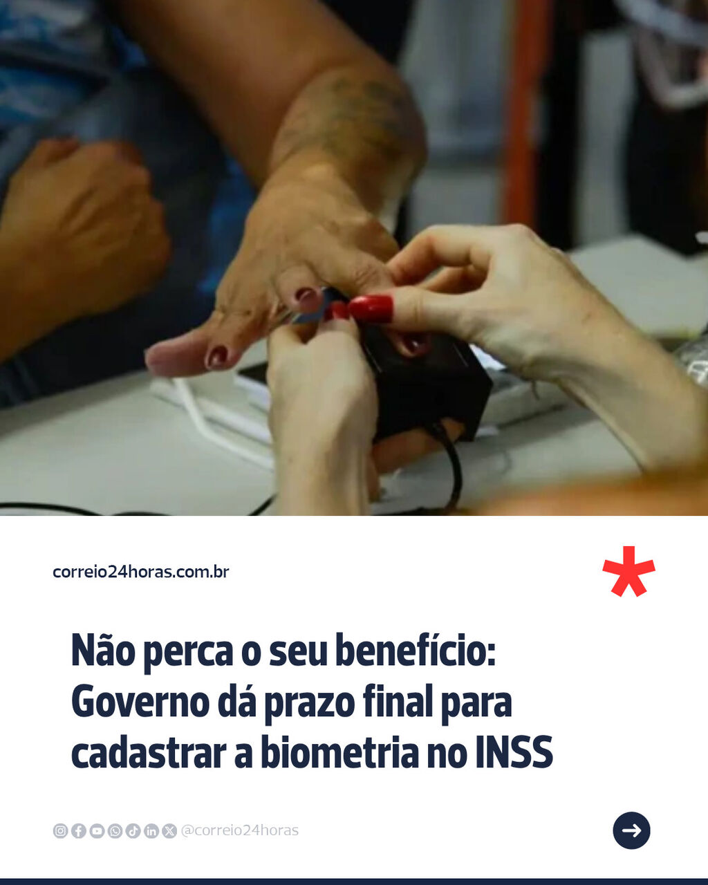 N&atilde;o perca o seu benef&iacute;cio: Governo d&aacute; prazo final para cadastrar a biometria no INSS
