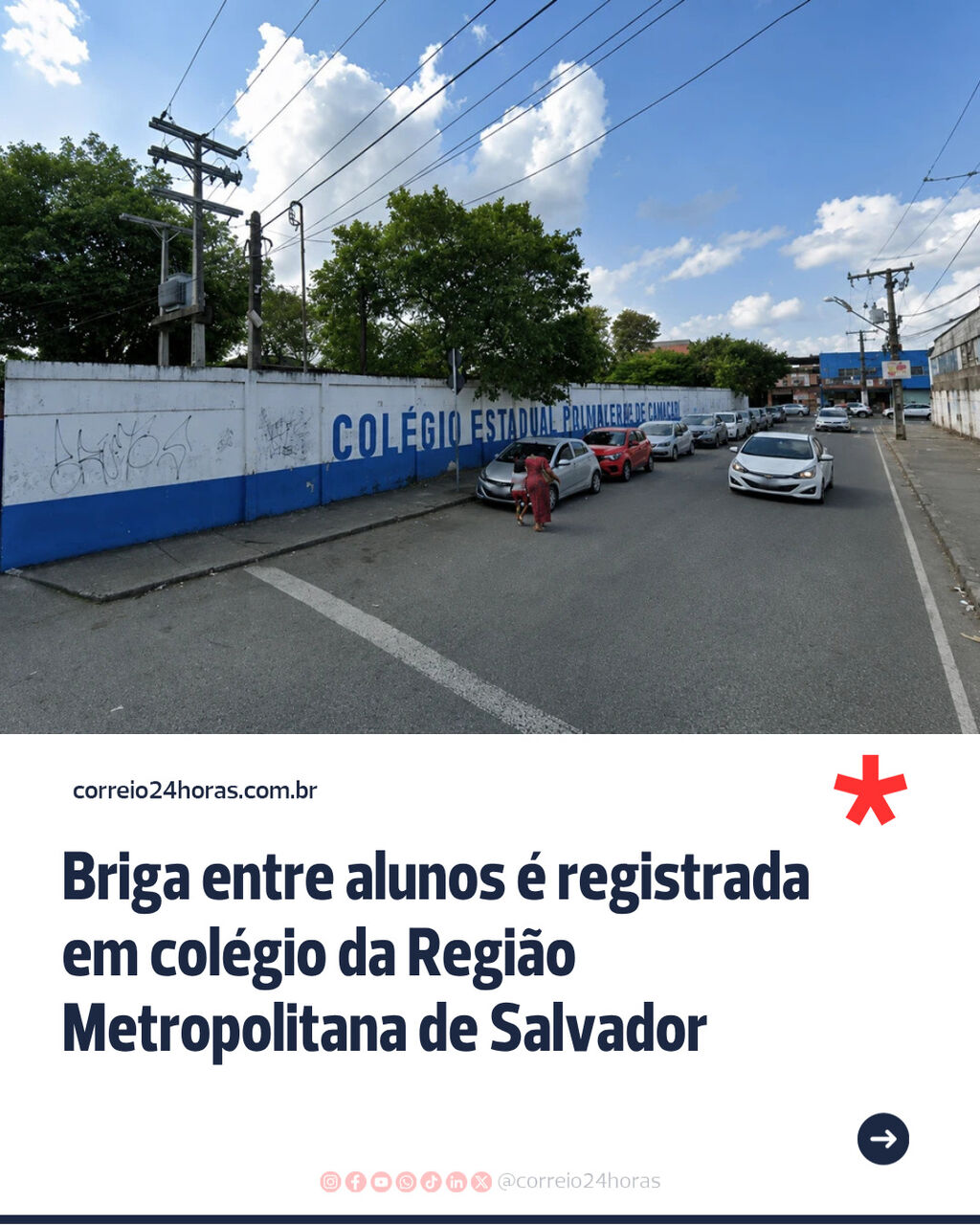 Briga violenta entre alunos &eacute; registrada em col&eacute;gio da Regi&atilde;o Metropolitana de Salvador