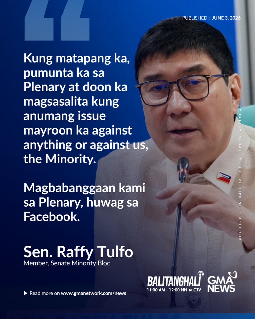 Panayam kay Sen. Raffy Tulfo | Balitanghali