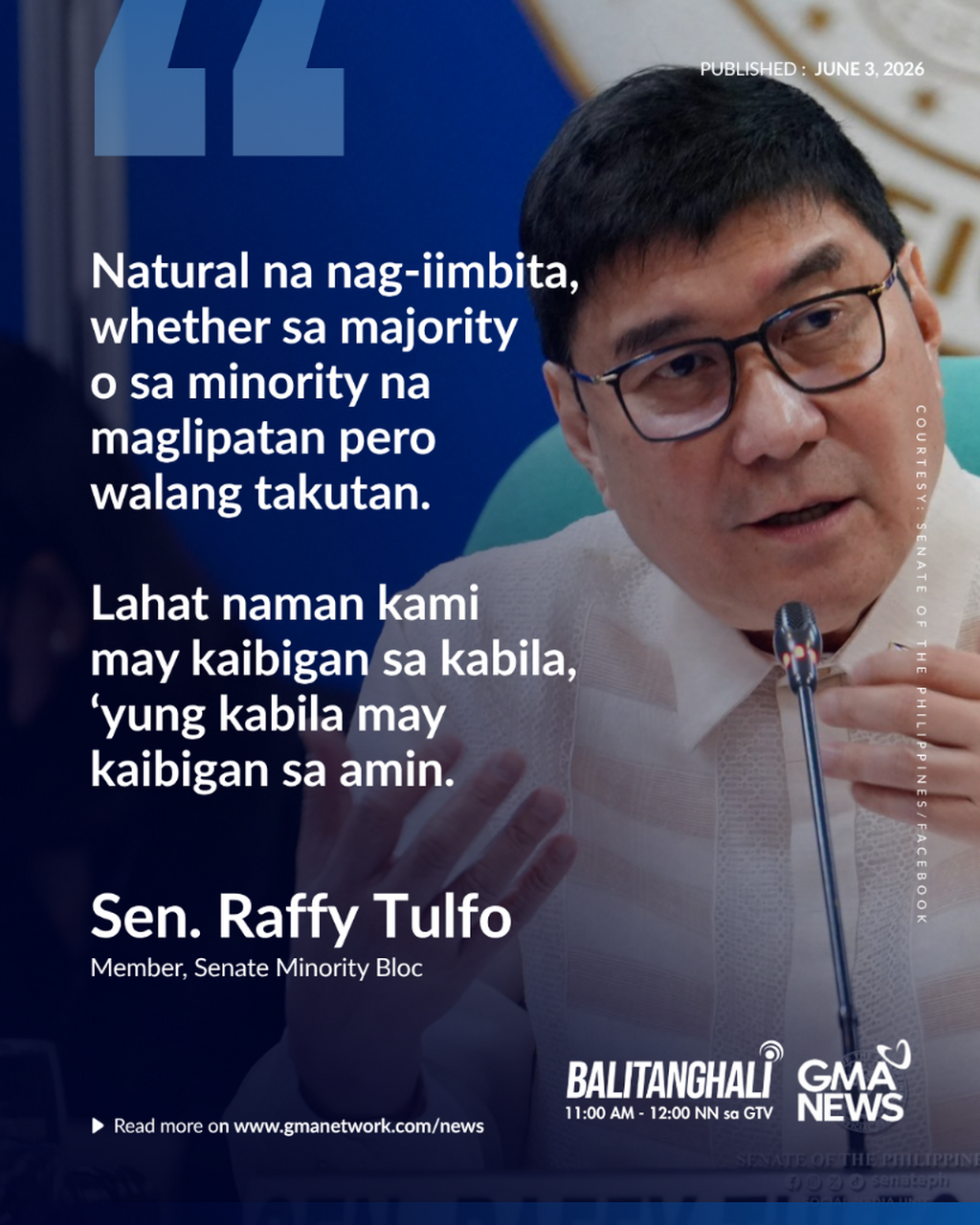 Panayam kay Sen. Raffy Tulfo | Balitanghali