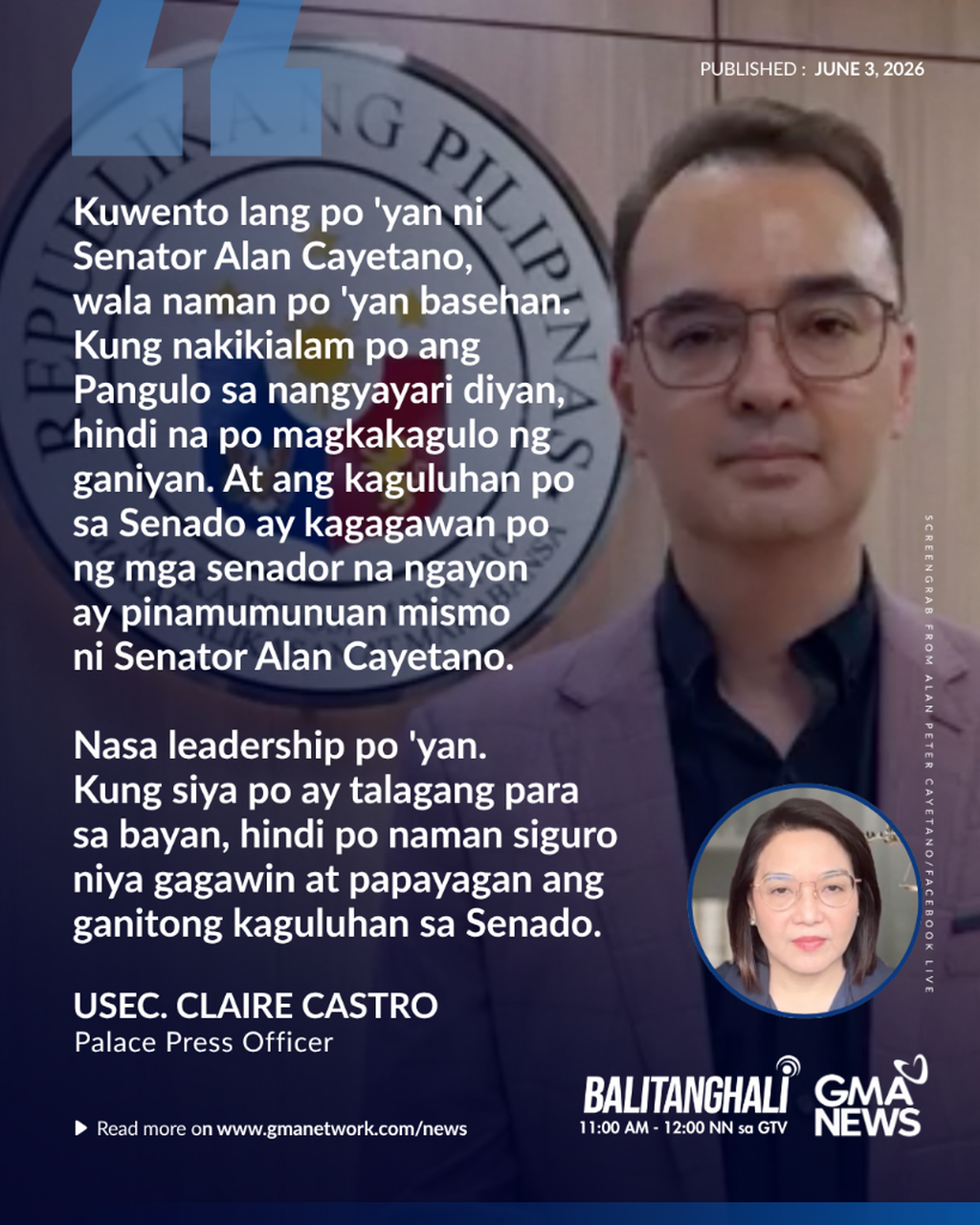 Panayam kay Usec. Claire Castro | Balitanghali
