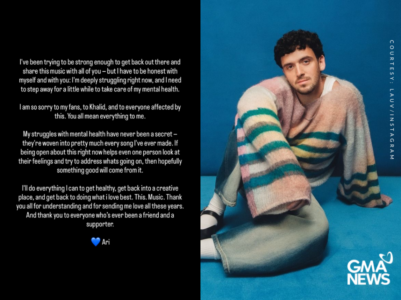 Lauv steps back from releasing music due to mental health: 'I'm deeply struggling'