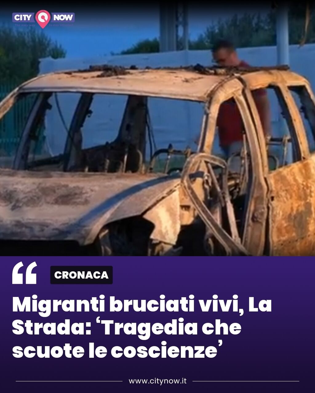 Migranti bruciati vivi, La Strada: &lsquo;Tragedia che scuote le coscienze&rsquo;