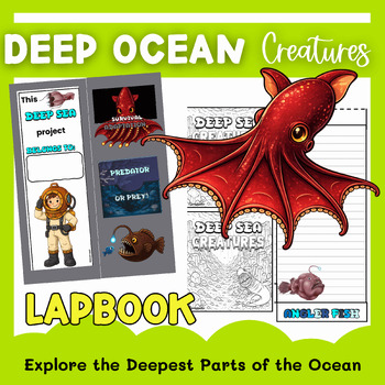 Deep Ocean Creatures Research Lapbook: Ocean Layers Science & Mariana Trench