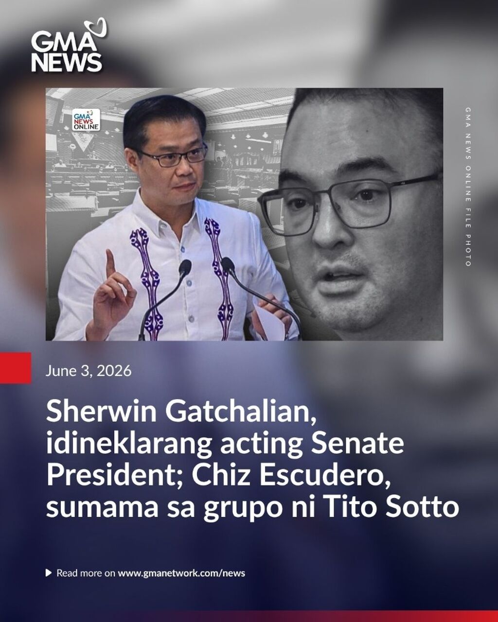 Sherwin Gatchalian, idineklang acting Senate President; Chiz Escudero, sumama sa grupo ni Tito Sotto