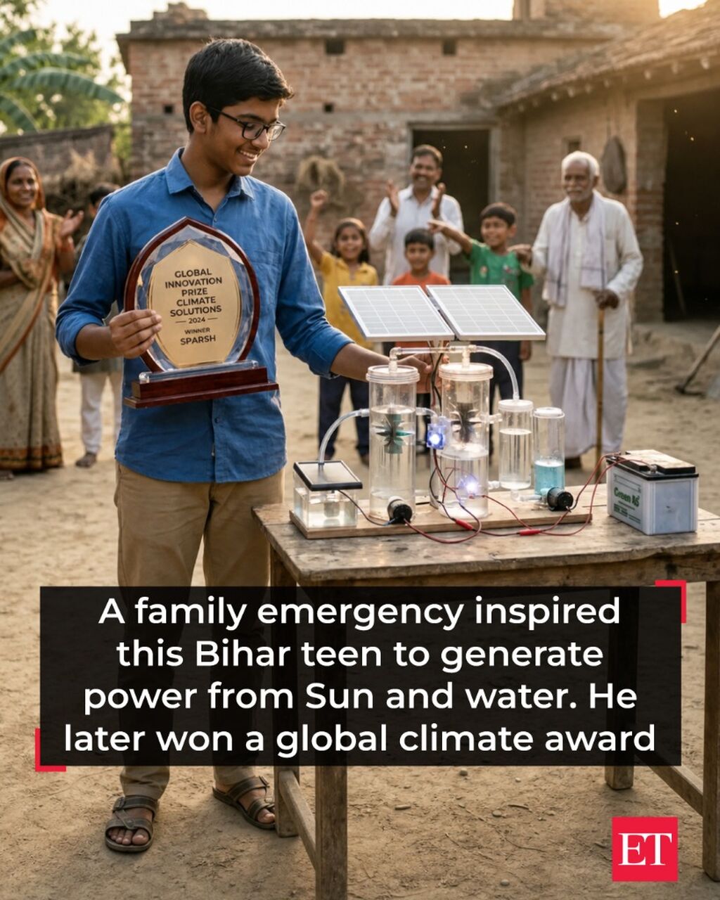 A family emergency inspired this Bihar teen to generate power from Sun and water. He later won a global climate award